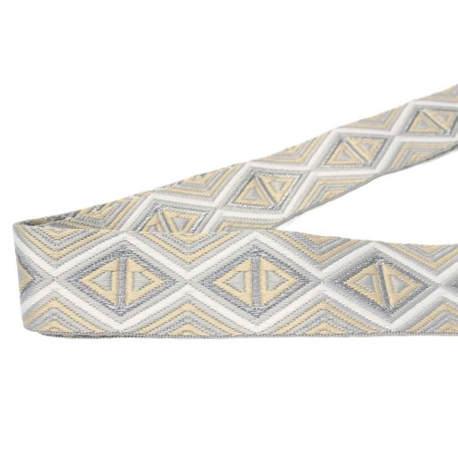 Színes, cserélhető táskapánt, bézs-arany– 4 cm széles