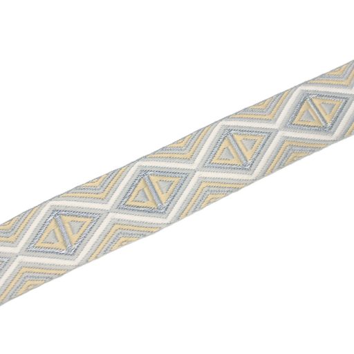 Bézs színű szövött heveder ezüstszállal, 38 mm