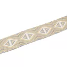 Bézs színű szövött heveder ezüstszállal, 38 mm