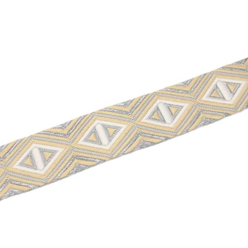 Bézs színű szövött heveder ezüstszállal, 38 mm