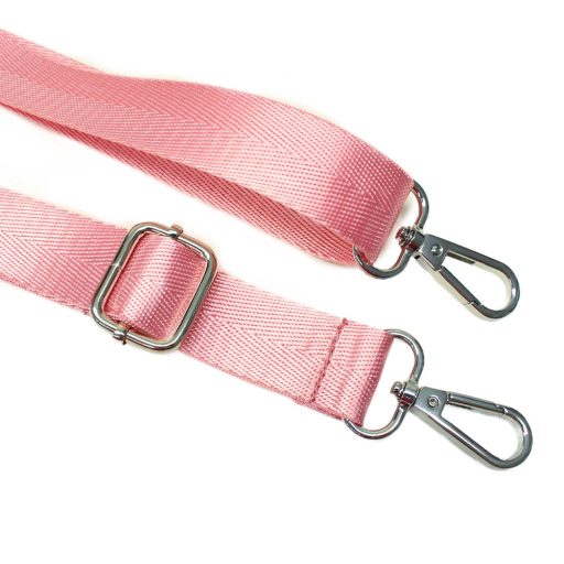 rózsaszínű szatén heveder, 2,5 cm, nikkel