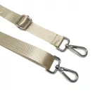 Sötétbarna szatén heveder, 2,5 cm, nikkel