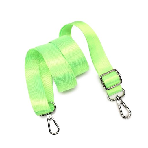 Neonzöld szatén heveder, 2,5 cm, nikkel