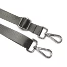 Sötétbarna szatén heveder, 2,5 cm, nikkel