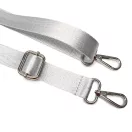 Világosszürke szatén heveder, 2,5 cm, nikkel