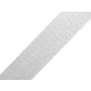 Világosszürke szatén heveder, 2,5 cm, nikkel