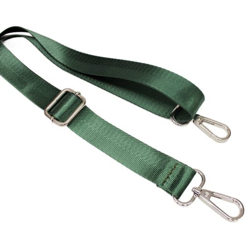 Zöld szatén heveder, 2,5 cm, nikkel