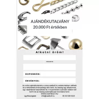 Online ajándékutalvány 5000 Ft értékben.