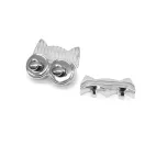 Bagoly- vagy cicaformájú táskazár – ezüst színben