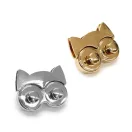 Bagoly- vagy cicaformájú táskazár – ezüst színben