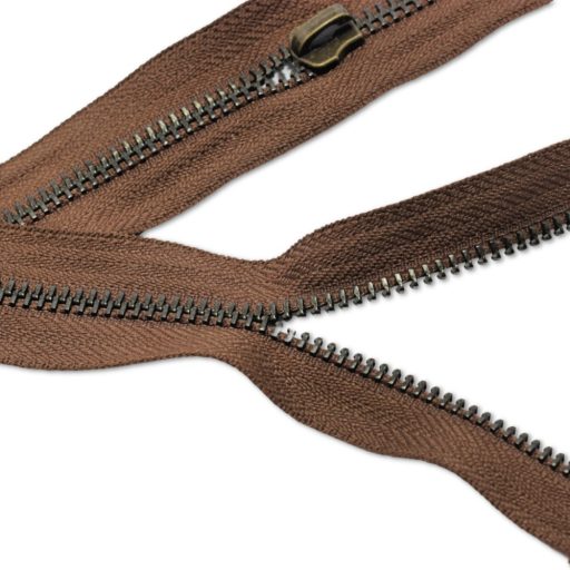 Standard YKK cipzár, barna, antik, T5