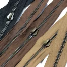 Standard YKK cipzár, bézs, antik, T5