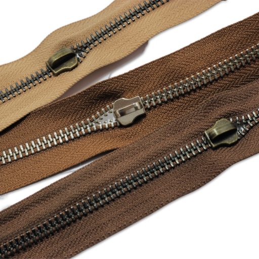 Standard YKK cipzár, karamell, nikkel, T5