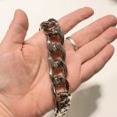 Óriási szemekből álló táskafül lánc, nikkel, 55 cm