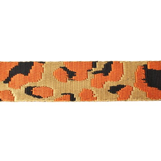 Leopárd mintás narancs színű szatén heveder, 40 mm
