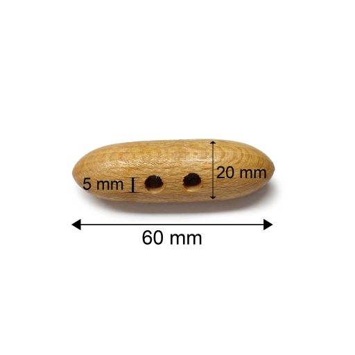 Fa gomb, 60 mm, natúr