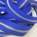 Fém cipzár, T5, királykék, ezüst 