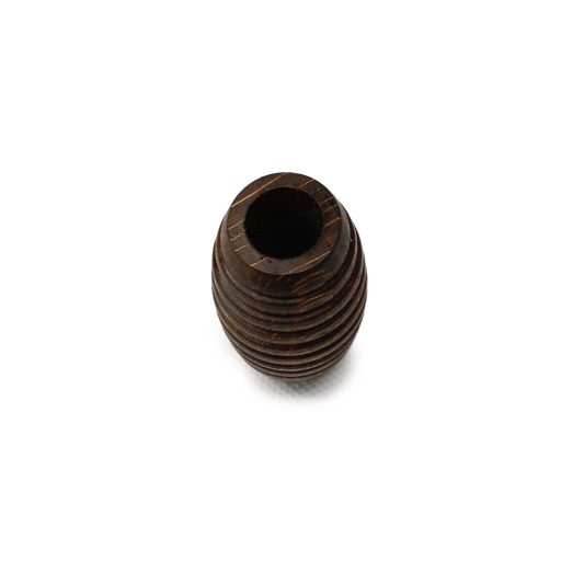 Hosszúkás, Bordázott Fa Gyöngy 6 cm- Barna