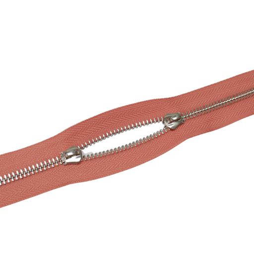 Fém cipzár, T5, nikkel, rózsaszín