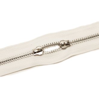 Fém cipzár, T5, nikkel, fehér