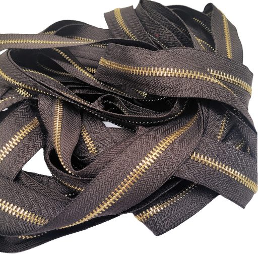 Fém cipzár, T5, nikkel, sötétbarna