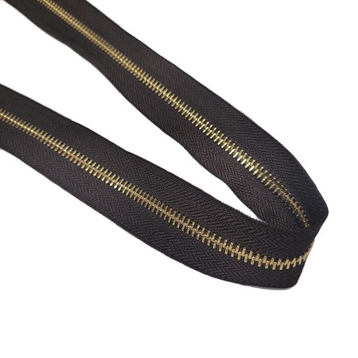 Fém cipzár, T5, nikkel, sötétbarna