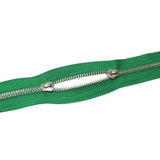 Fém cipzár, T5, nikkel, zöld