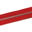 Fém cipzár, T5, nikkel, piros