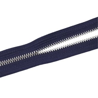 Fém cipzár, T5, nikkel, sötétkék