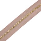 Fém cipzár, T3, réz,  fáradt rózsaszín