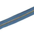 Fém cipzár, T3, réz, tengerkék