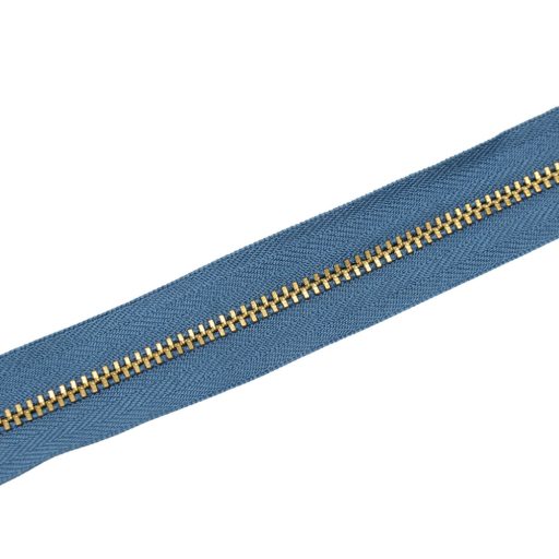 Fém cipzár, T3, réz, tengerkék