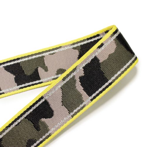 Szürke-fekete military mintás szövött heveder, 50 mm