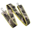 Szürke-fekete military mintás szövött heveder, 50 mm