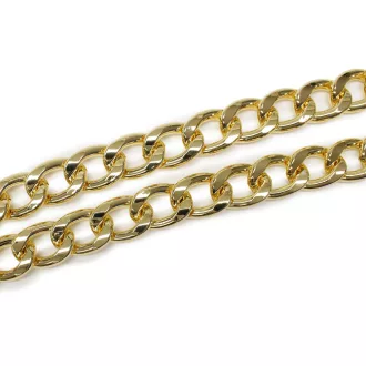 Nagyszemű lapos alumínium táska lánc, arany