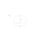 Vas D-karika, fekete, 20x17x4 mm