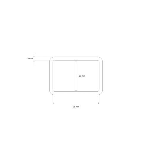 Vas téglalap fogótartó, matt fekete, 25x20x4 mm