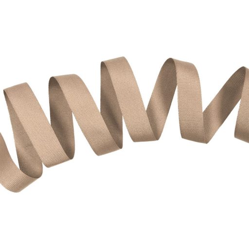 Bézs grosgrain szövésű szalag, szegőpánt, ripsz szalag, 20 mm