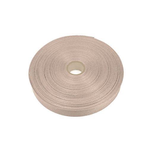 Bézs grosgrain szövésű szalag, szegőpánt, ripsz szalag, 20 mm