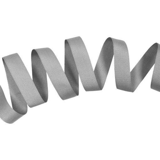 Szürke színű grosgrain szövésű szalag, szegőpánt, ripsz szalag, 20 mm
