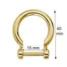 Csavaros D-karika, 15 mm, arany