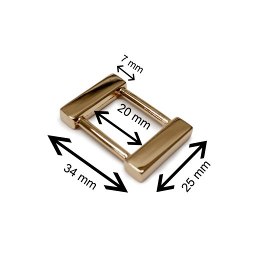 Szögletes fogótartó, 20 mm, arany