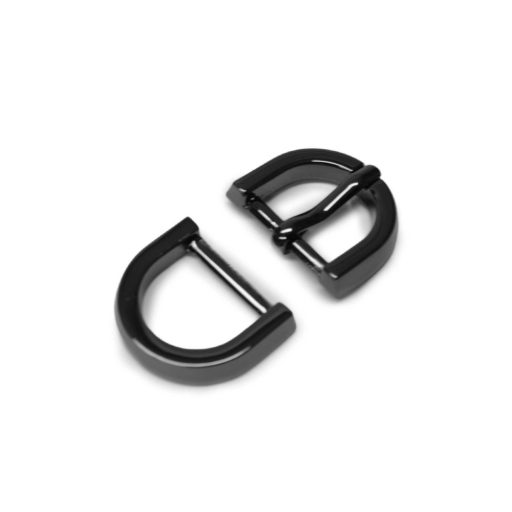 Zamak D-karika, 25 mm, fekete