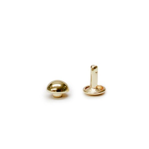Félgömb fejű szegecs domború lábbal, 7 mm, arany