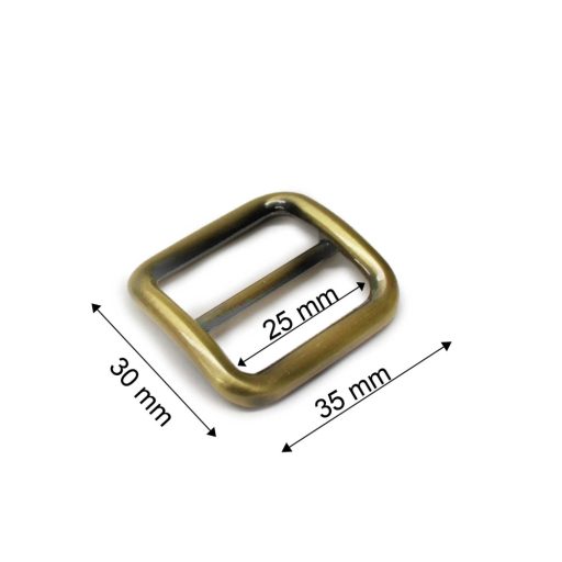 Zamak fix csúszó, 25x22x4 mm, csiszolt antik