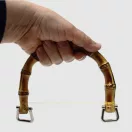 Bambusz táskafül, íves, 10 cm, arany