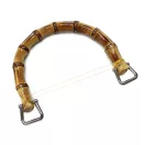 Bambusz táskafül, íves, 10 cm, arany