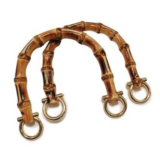 Bambusz táskafül, íves, 10 cm, arany