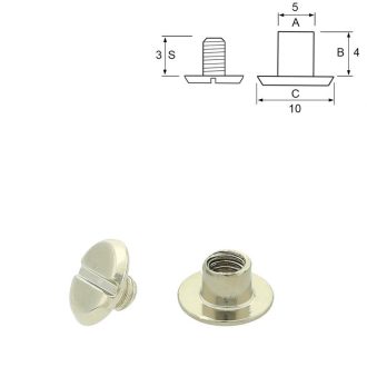 Övcsavar 10x4 mm, nikkel