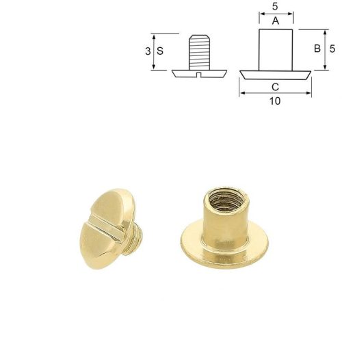 Övcsavar 10x5 mm, arany